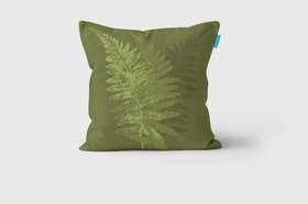 Autumn Leaves Collection- Autumn Fern Green Cushion - Perkins & Morley