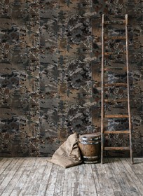 Mindthegap Fabric Obsession Camo Brown Wallpaper Lifestyle