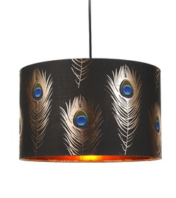 Mindthegap Lighting Pendant Lamp Shade Metropolis Peacock Feathers 45x28cm