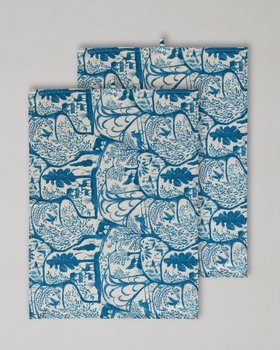 MINDTHEGAP Accessories, ENCHANTED TRANSYLVANIA, THE ENCHANTED WOODLAND DUSK BLUE TOWEL SET, Portrait