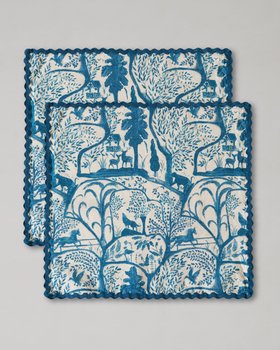 MINDTHEGAP Accessories, ENCHANTED TRANSYLVANIA, THE ENCHANTED WOODLAND DUSK BLUE NAPKIN SET, Portrait