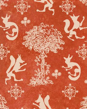 TRANSYLVANIAN RHAPSODY Anniversary Lifestyle Collection, THE SILLY FOX Carrot Wallpaper, Wallpaper Swatch