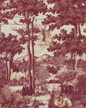 TRANSYLVANIAN RHAPSODY Anniversary Lifestyle Collection, TOILE DU CARPATHIANS Ruby Wallpaper, Wallpaper Swatch