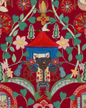 TRANSYLVANIAN RHAPSODY Anniversary Lifestyle Collection, GYPSY FAIRYTALE Ruby Wallpaper, Wallpaper Swatch