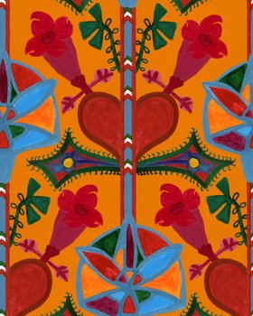 TRANSYLVANIAN RHAPSODY Anniversary Lifestyle Collection, GINGERBREAD Turmeric Wallpaper, Wallpaper Swatch