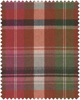 MINDTHEGAP Fabrics Swatch, KERSCHDORF Plaid Carrot Woven Fabric FB00199 Portrait