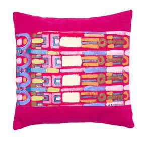 Le Botteghe d'Arte Pink Hand Painted Artisan Cushion