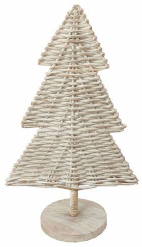 Rattan Christmas Tree - White