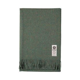 Emma Olive Green Baby Alpaca Wool Throw