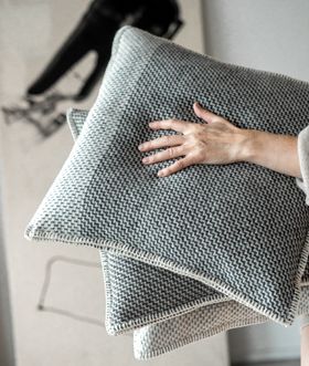 Derby Zig Zag Charcoal Grey Wool Cushion