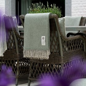 Dakota Pure New Wool Throw Blanket in Sage Green