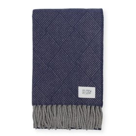 Derry GOTS Virgin Wool Blanket in Vintage Poseidon Blue