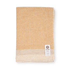 Derby Pure New Wool Throw Blanket – Honey, Beige & White