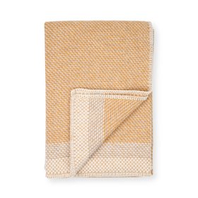 Derby Honey & Natural White Pure New Wool Throw Blanket