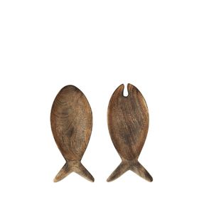 Set of Two Fish Mango Wood Serving Set