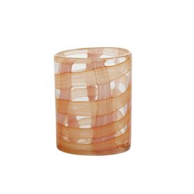 Iris Checkered Glass Tumbler - Pink and Orange