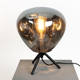 Hallburn Chrome 8 Light Chandelier & Grey Shades Hallburn Chrome 8 Light Chandelier & Grey Shades