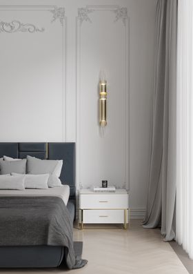 Bedroom Corner | Waltz Nightstand & Draycott Wall Lamp