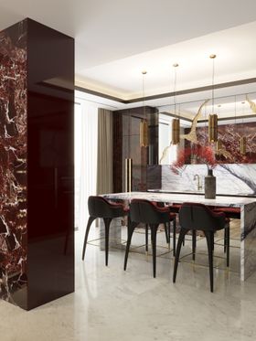 Modern Kitchen of a Ruby Royal Penthouse in Istanbul