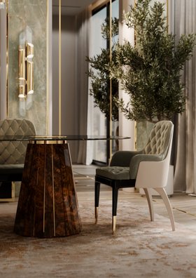 Darian Dining Table with the Charla Dining Chair