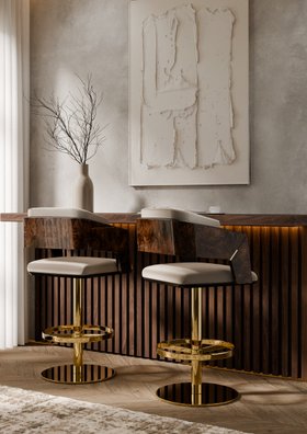 Galea Wood Swivel Bar Chairs