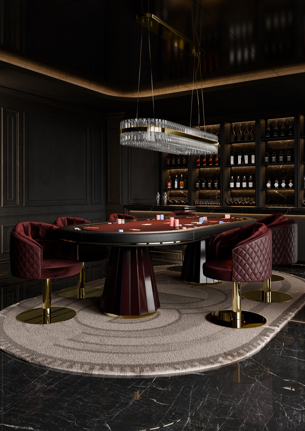 Darian Oval Poker Table