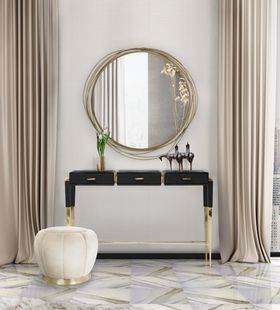 Entryway Decoration | Luxury Console with Skyline Drawer Handle