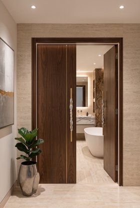 Bathroom Entryway with Roman Hardware