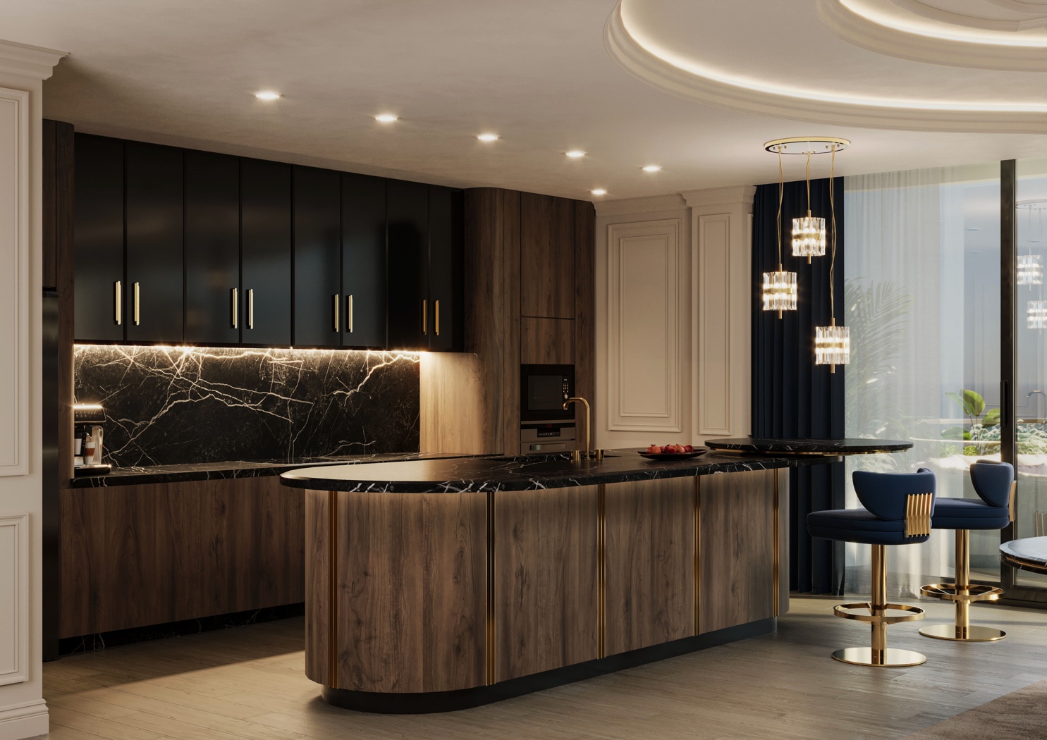 Skyline Handles in a Monaco Residence