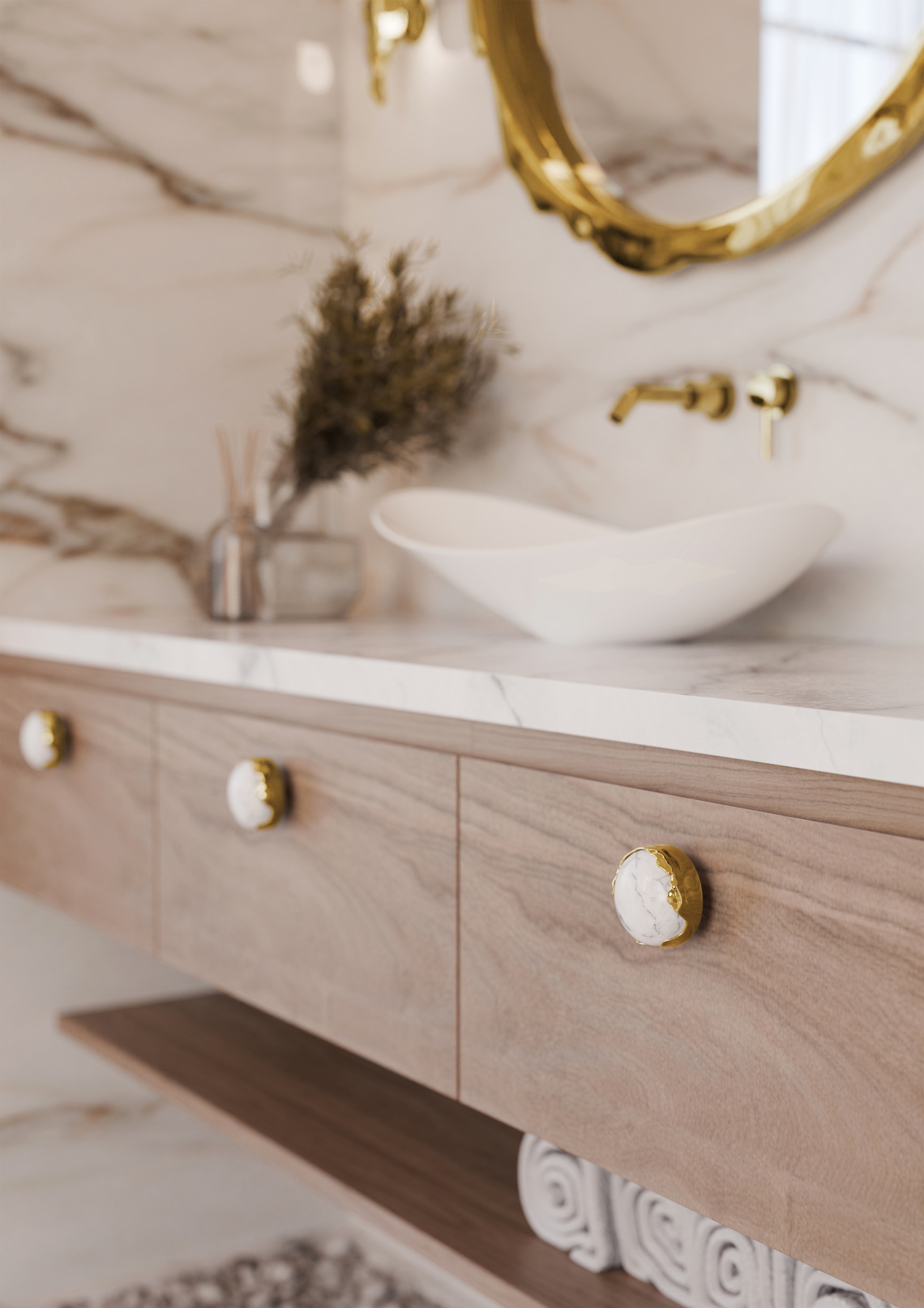 Bathroom Decor with Tiffany Marble