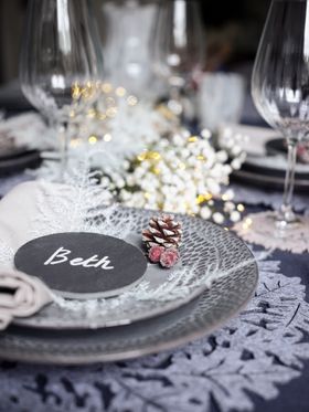 ProCook Christmas Blue Malmo Charcoal Dinner Set