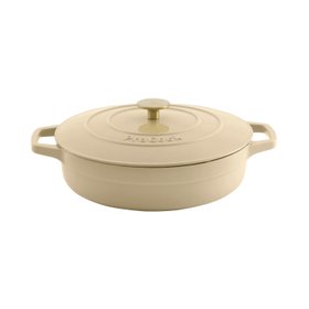 ProCook Cast Iron Casserole Dish Stone 28cm Shallow