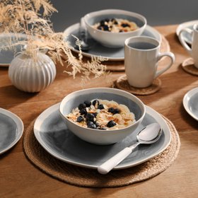 ProCook Sonoma Grey Stoneware Dinner Set, 12 Piece
