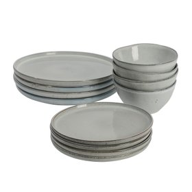 ProCook Oslo Rim Stoneware Dinner Set, 12 Piece