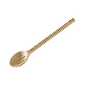 ProCook Ash Wood Ribbed Slotted Spoon