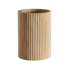 ProCook Ash Wood Ribbed Utensil Holder