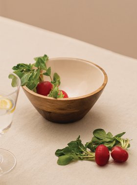 ProCook SS26 Enamel Wood Nibble Bowl Sandstone