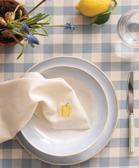 ProCook SS26 Amalfi Stoneware With Vegetable Patch Embroidered Napkins