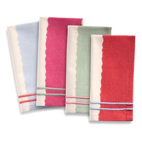 ProCook Stripe Embroidered Cotton Mix Napkins, Set Of 4, £16