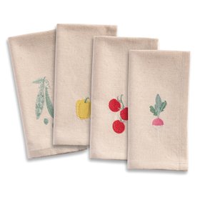 ProCook Vegetable Patch Embroidered Cotton Mix Napkins, £20