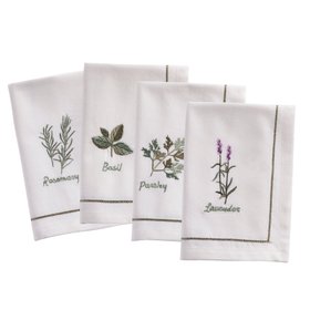 ProCook Herb Embroidered Cotton Napkins, Set Of 4, £18