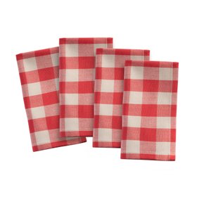 ProCook Gingham Cotton Napkins Chilli Red, £14