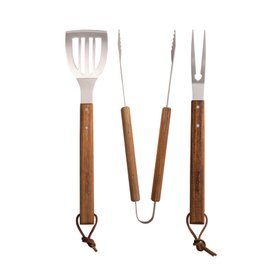 ProCook BBQ Stainless Steel & Acacia Tool Set