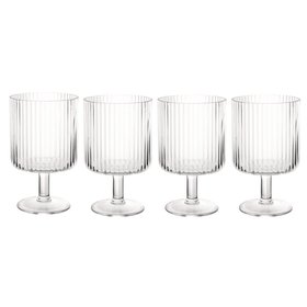 ProCook Ribbed Acrylic Wine Glass, Set of 4