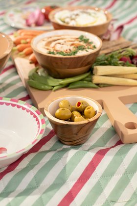 ProCook SS26 Enamel Wood Dip Bowl Sandstone