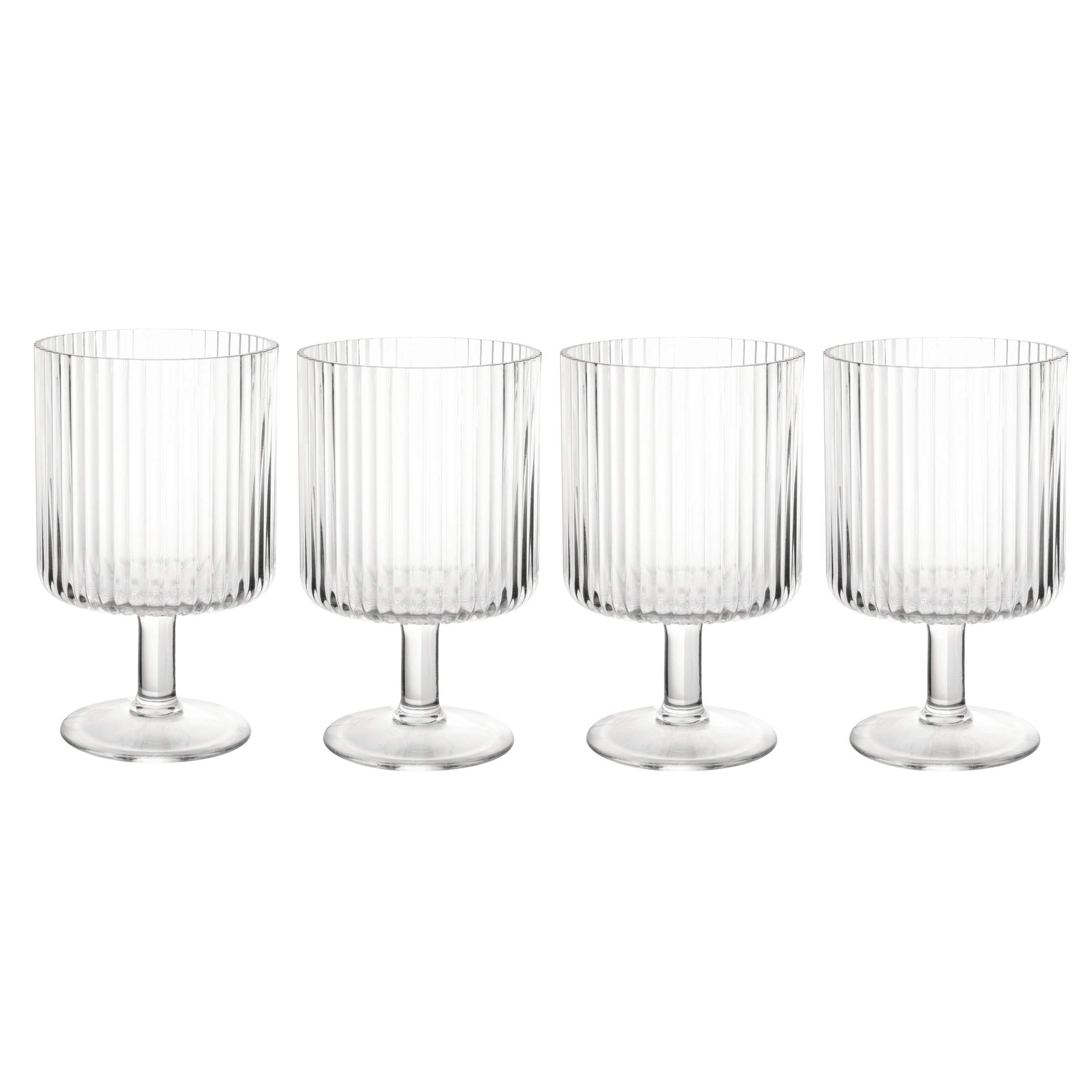 ProCook Ribbed Acrylic Wine Glass, Set of 4