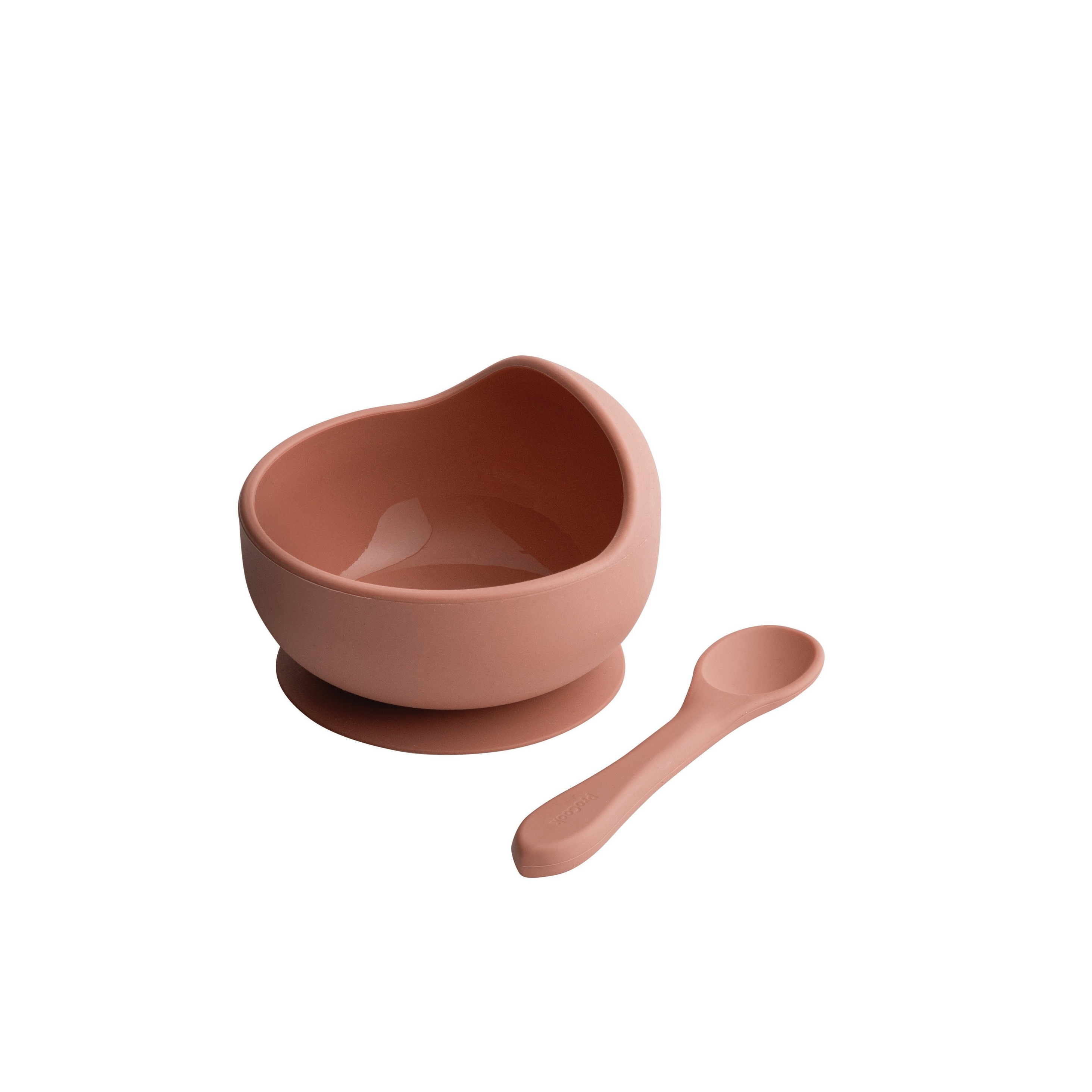 ProCook Silicone Bowl And Spoon Set, Dusky Pink