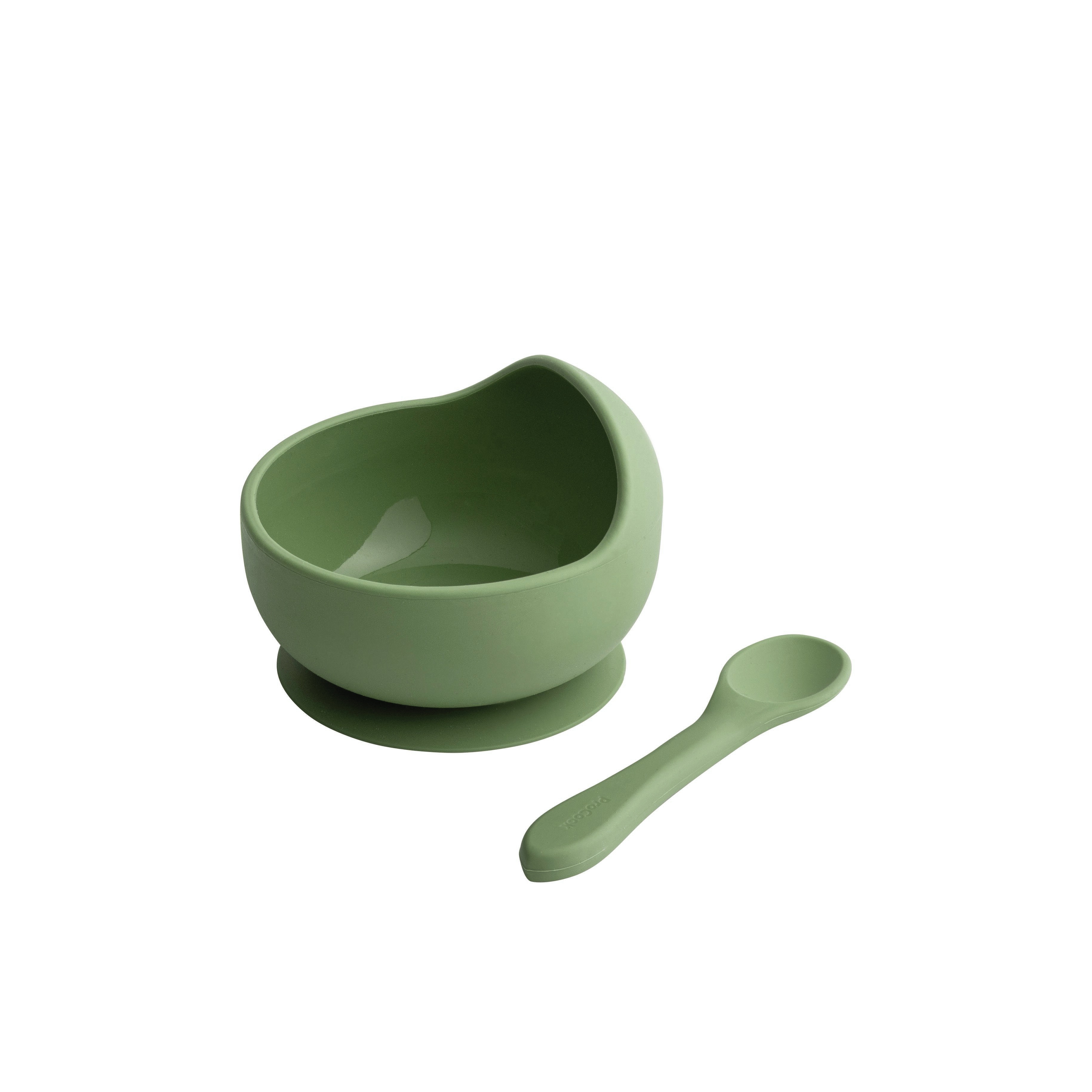 ProCook Silicone Bowl And Spoon Set, Sage Green