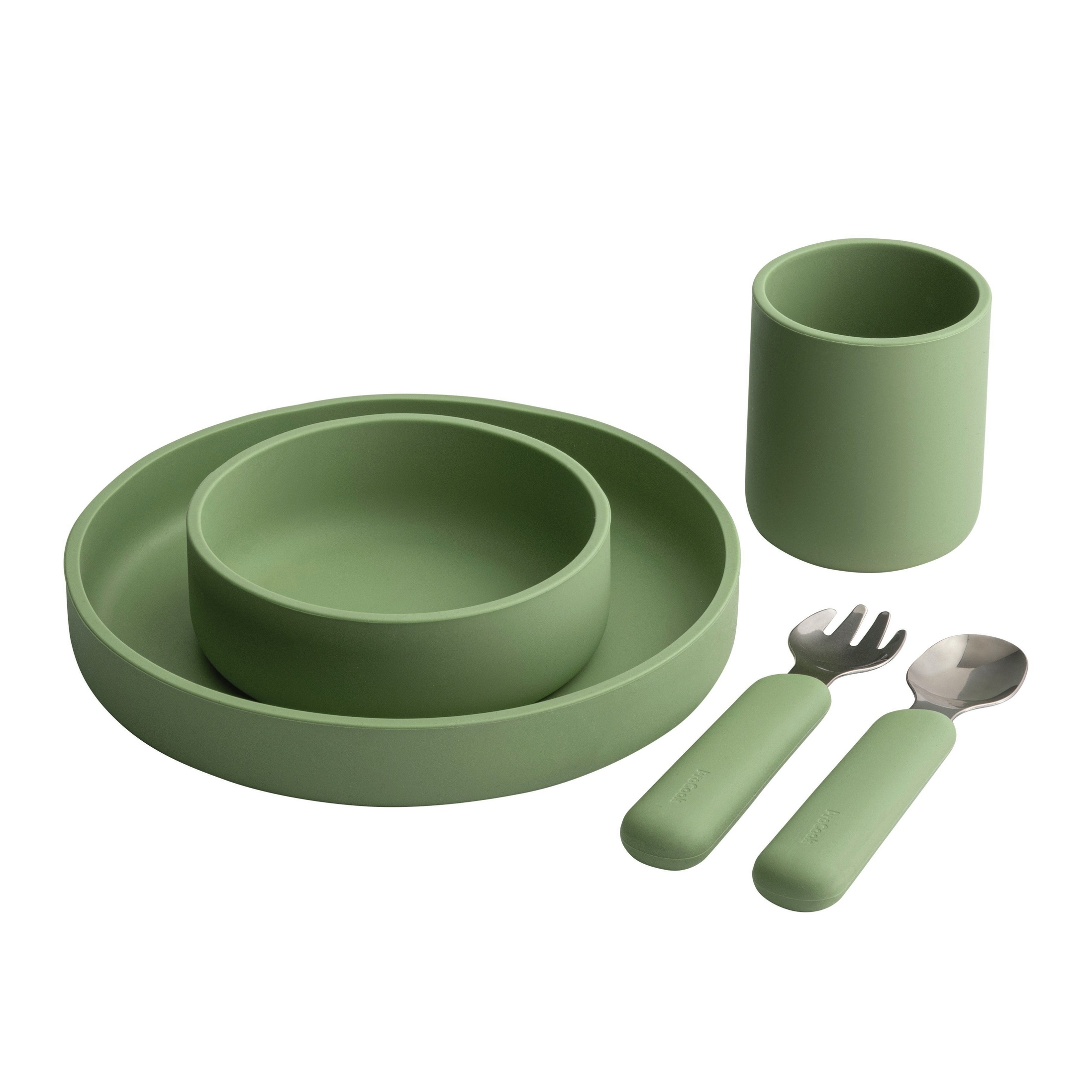ProCook Silicone Tableware Set, Sage Green