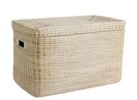 Vittorio Natural woven seagrass lidded storage trunk